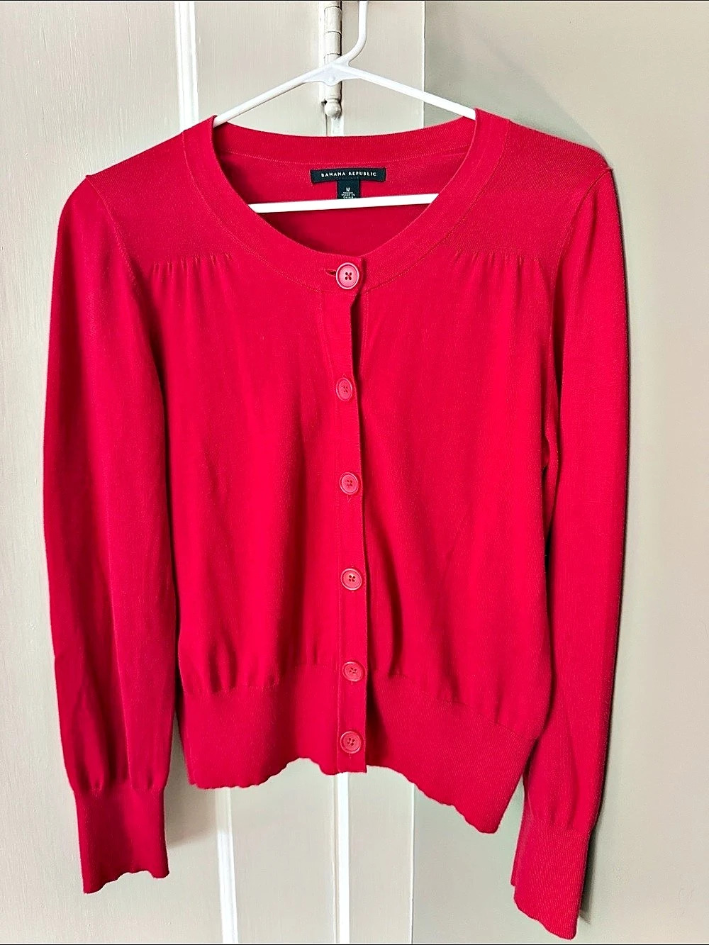 Banana Republic Cotton Cardigan in Red Size Medium